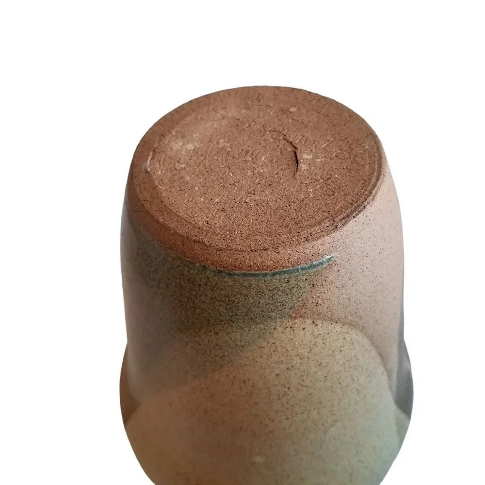 Vintage Studio Pottery Vase Pot Planter Dipped Layered Glaze Signed Decorative